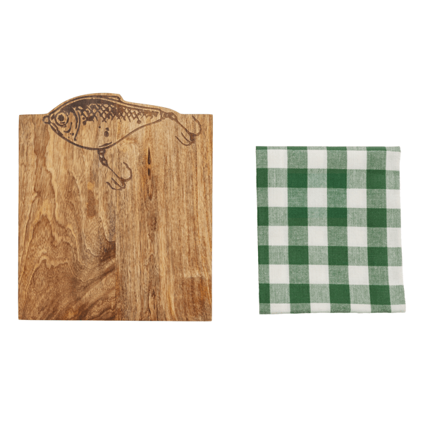 Lure Engraved Wood Board & Tea Towel