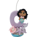 Mermaid Shelby themed candle #0 for cake top