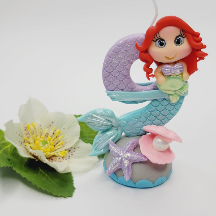 Mermaid themed candle #9 for cake top
