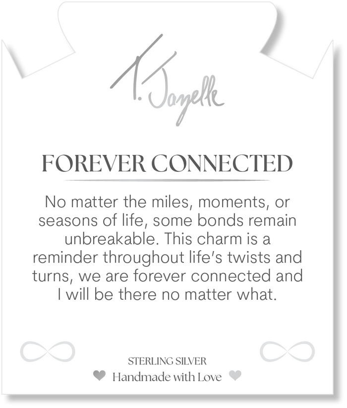 Blue Aquamarine Gemstone Bracelet with Forever Connected Sterling Silver Charm