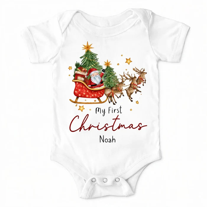 My First Christmas - Personalized Baby Onesie, Gift For Baby, Christmas Gift For New Baby