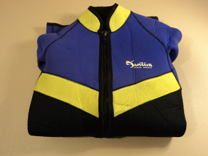Ocean Sports Wet Suit Womens Size Medium Black/Purple/Yellow Suntiva Nylon -- Used