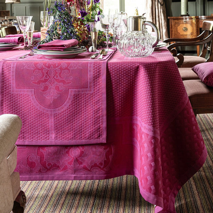 Palais Venitien Pink 20" x 79" Runner by Le Jacquard Français - 9at Fig Linens and Home - 2