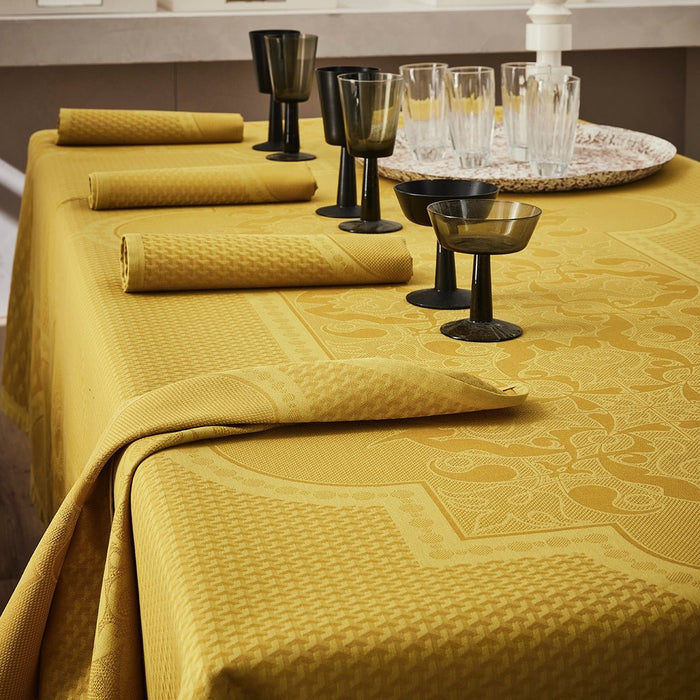 Palais Venitien Yellow 23" x 23" Napkin by Le Jacquard Français - 9at Fig Linens and Home - 10