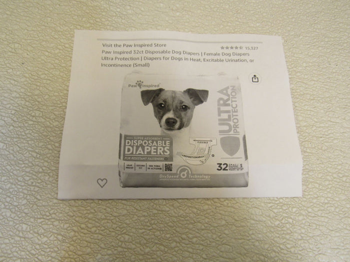 Paw-Inspired-Disposable-Female-Dog-Diapers-Lot-of-23-White-Small-14-in-to-19-in-498 8