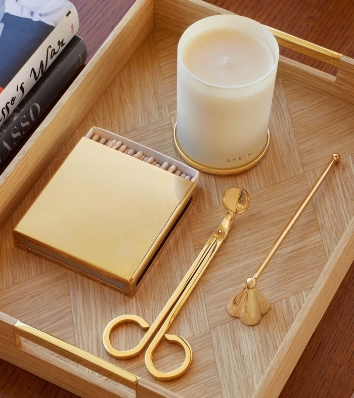 Petal Candle Snuffer by AERIN - Lifestyle on Tray at Fig Linens and Home
