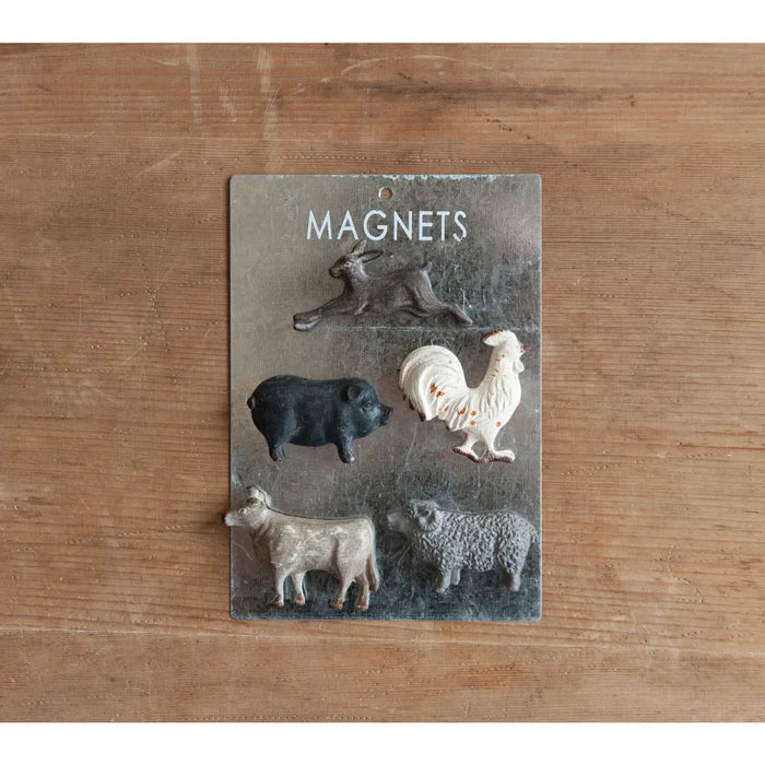 Pewter Animal Magnets - Set of 5
