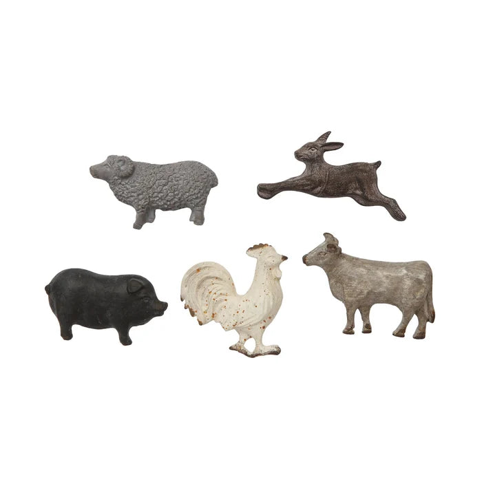 Pewter Animal Magnets - Set of 5