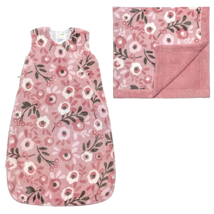 Plush Sleep Bag + Plush Blanket 0-36m | Flower