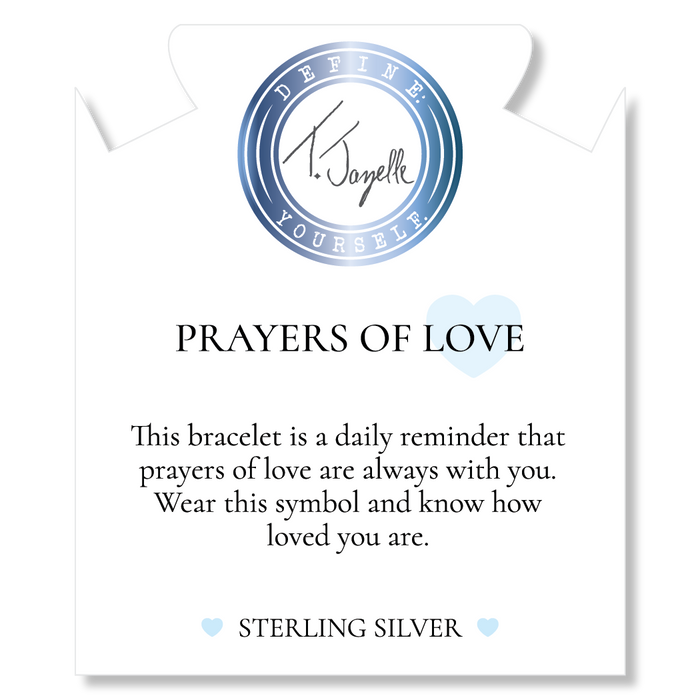 Prayers Collection: Arusha Agate Gemstone Bracelet with Prayers of Love Sterling Silver Charm