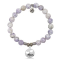Purple Turquoise Gemstone Bracelet with Mom Hearts Sterling Silver Charm