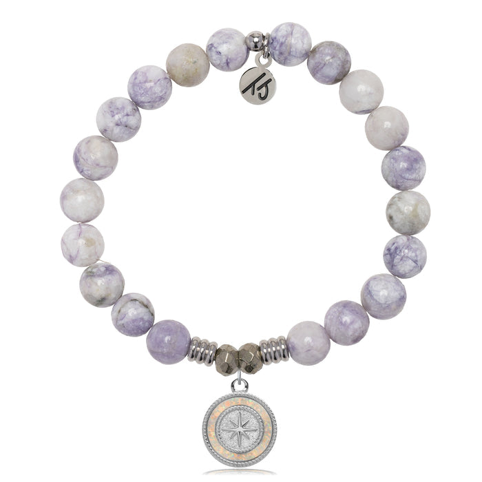 Purple Turquoise Gemstone Bracelet with North Star Sterling Silver Charm