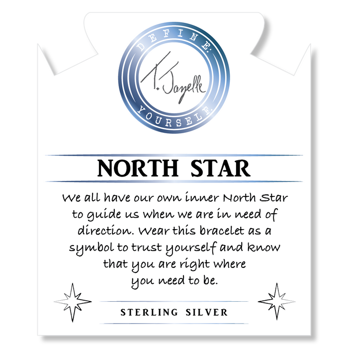 Purple Turquoise Gemstone Bracelet with North Star Sterling Silver Charm