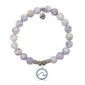 Purple Turquoise Gemstone Bracelet with Serenity Wave Sterling Silver Charm