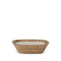 Rectangular Natural Wood Bowl Filled Candles