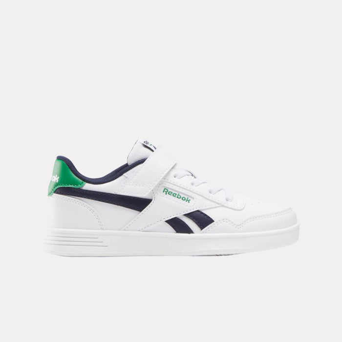 Reebok Footwear Kids Reebok Court Advance Elastic & Top Strap Shoes - Preschool FTWRWHITE/VECTORNAVY/GLENGREEN