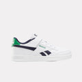 Reebok Footwear Kids Reebok Court Advance Elastic & Top Strap Shoes - Preschool FTWRWHITE/VECTORNAVY/GLENGREEN