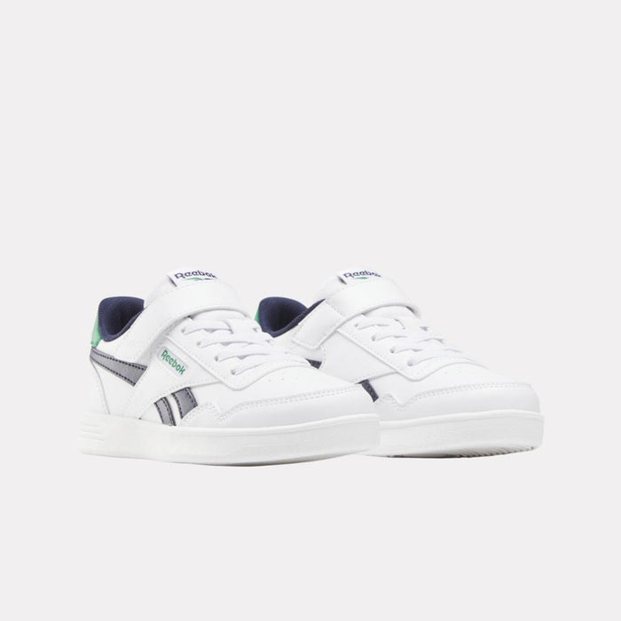 Reebok Footwear Kids Reebok Court Advance Elastic & Top Strap Shoes - Preschool FTWRWHITE/VECTORNAVY/GLENGREEN