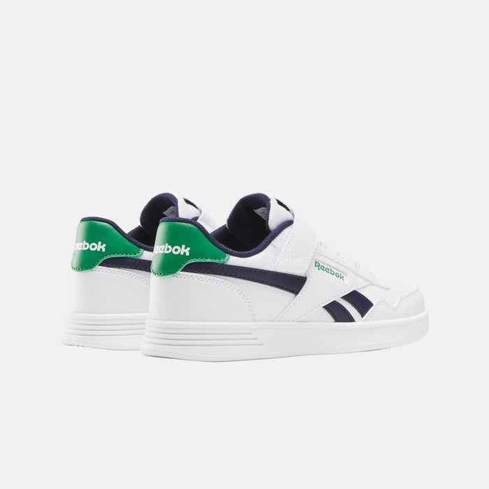 Reebok Footwear Kids Reebok Court Advance Elastic & Top Strap Shoes - Preschool FTWRWHITE/VECTORNAVY/GLENGREEN