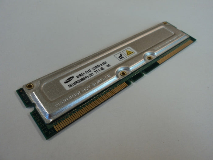 Samsung RAM Memory Module 128MB PC700 RDRAM RIMM 184-Pin RAMBUS MR18R0828AN1-CK7 -- New