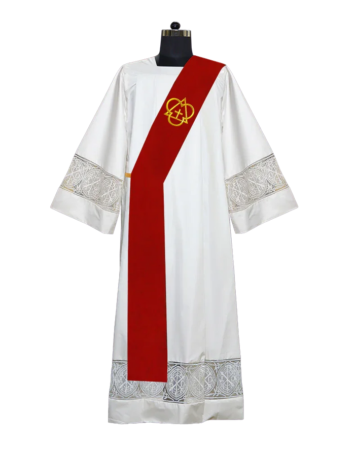 Set of 4 Deacon Stoles with Adorned Trinity Motif