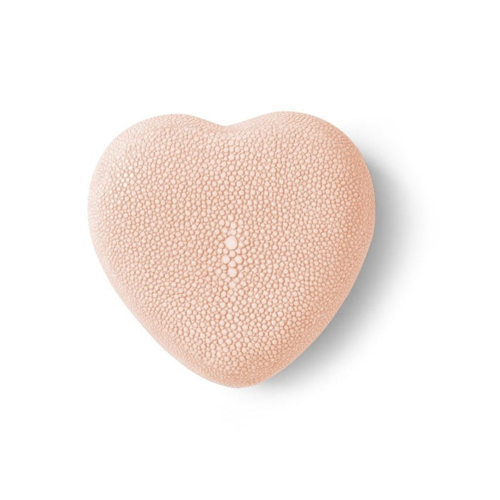 Shagreen Heart Box in Blush by AERIN at Fig Linens and Home - Closed Lid
