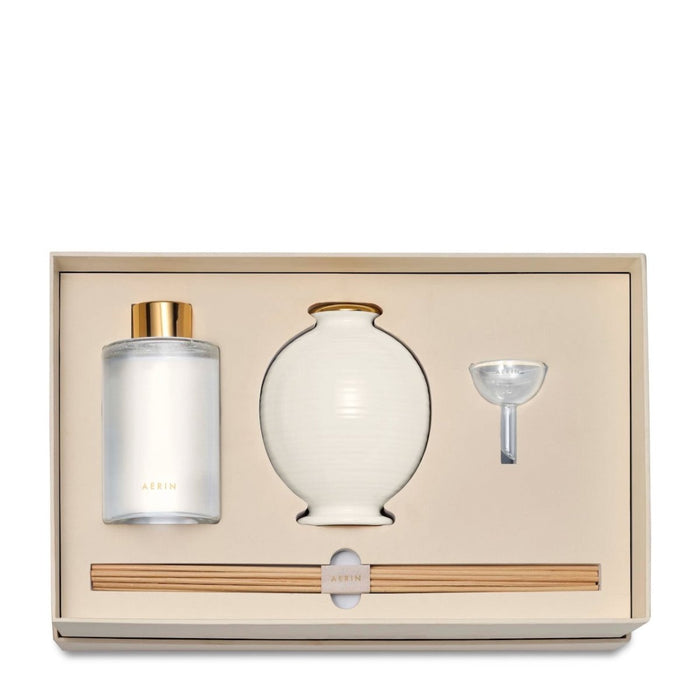 Siena L'Ansecoy Orange Blossom Diffuser Set in Cream by AERIN 3.5" x 3.5" x 4.5" Cream at FIG LINENS AND HOME 2