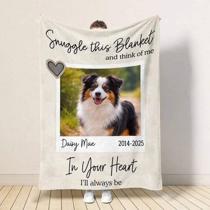Snuggle It If You Miss Me - Personalized Blanket, Custom Name And Photo Pet Blanket, Memorial Pet Gift