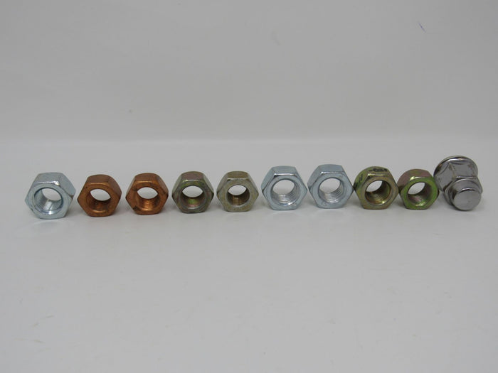 Standard-Lot-of-10-Misc-Lug-Hex-Nuts-434 5