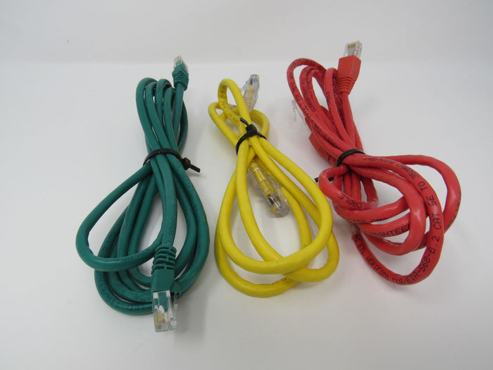 Standard-Lot-of-3-Ethernet-Patch-Cables-RJ-45-Variety-of-Lengths-Cat5e-884 5
