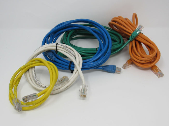 Standard-Lot-of-5-Ethernet-Patch-Cables-RJ-45-Variety-of-Lengths-Cat5e-892 1