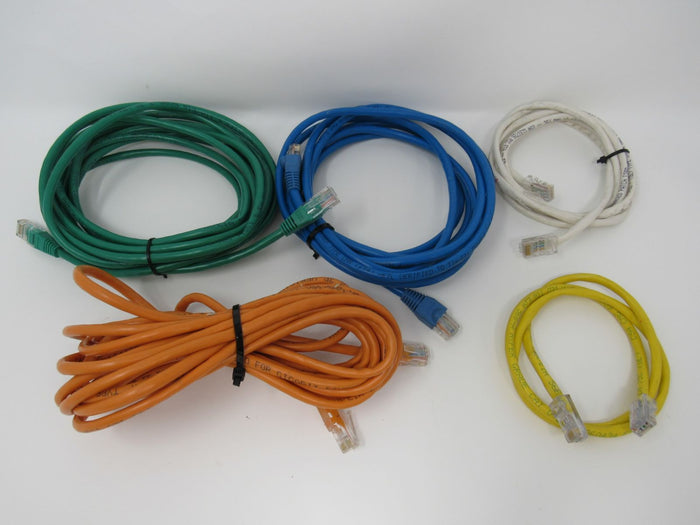 Standard-Lot-of-5-Ethernet-Patch-Cables-RJ-45-Variety-of-Lengths-Cat5e-892 5