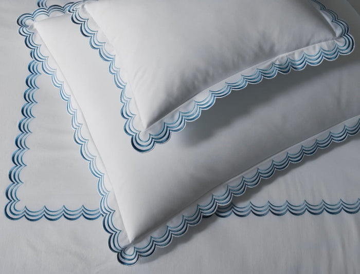 Matouk Bedding - Stella Scallop Percale Duvets, Sheets, Shams and Pillowcases at Fig Linens and Home