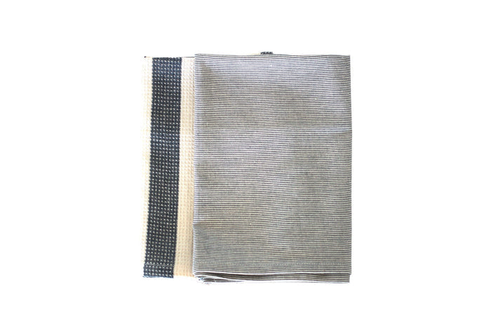 Striped Tea Towel Set of 2 - Dark Blue