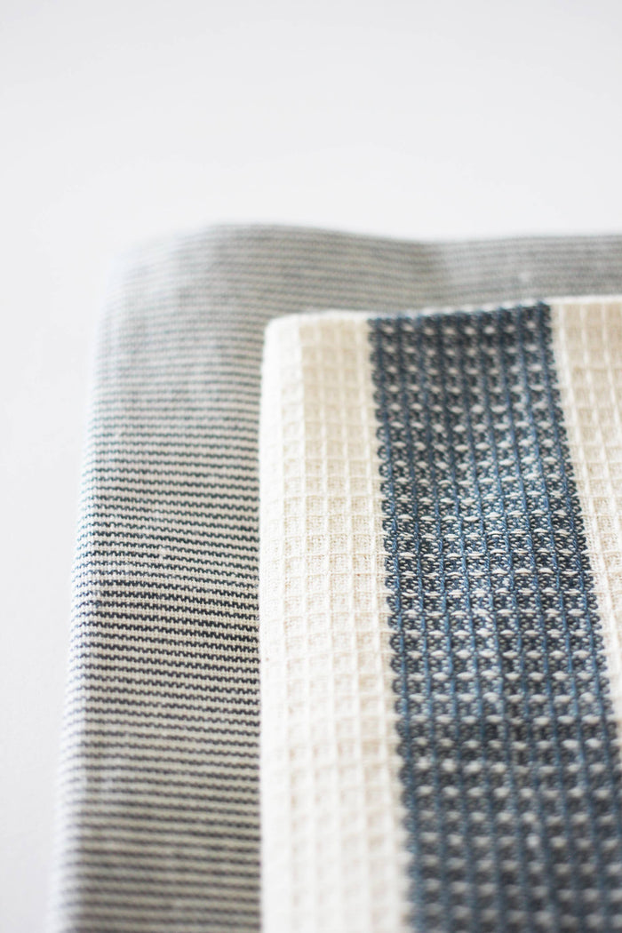 Striped Tea Towel Set of 2 - Dark Blue