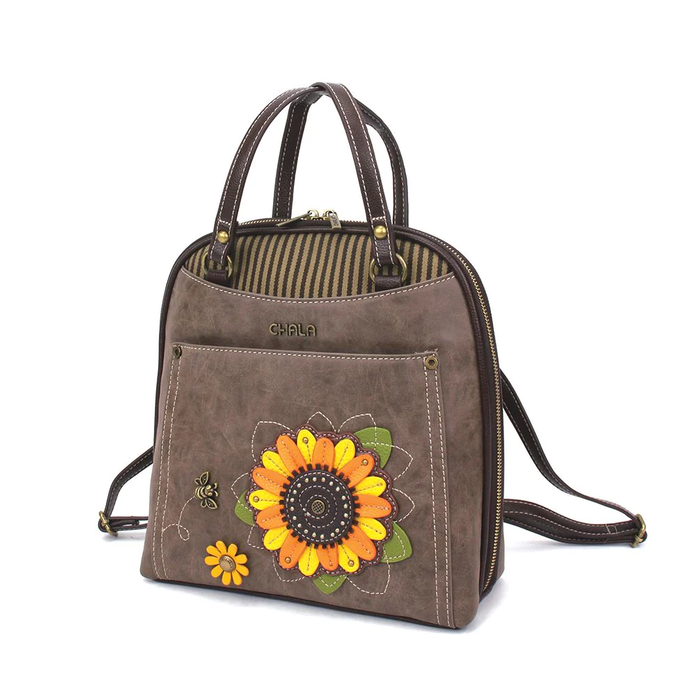 chala sunflower convertible backpack on a white background
