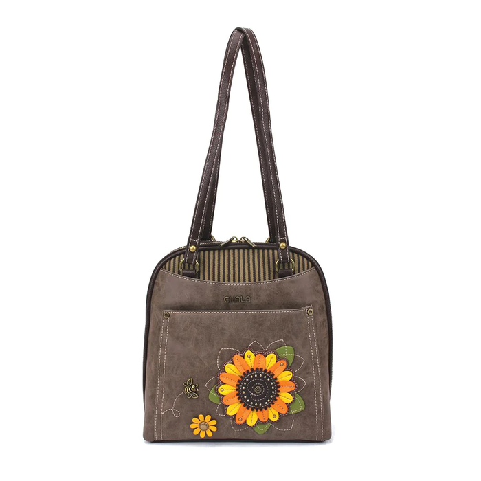 chala sunflower convertible backpack on a white background