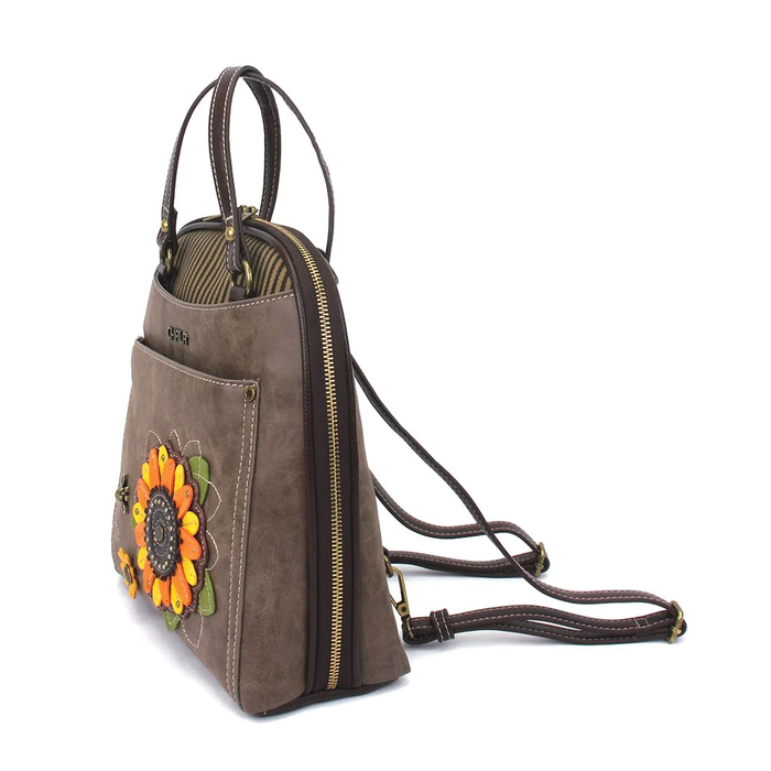 chala sunflower convertible backpack on a white background