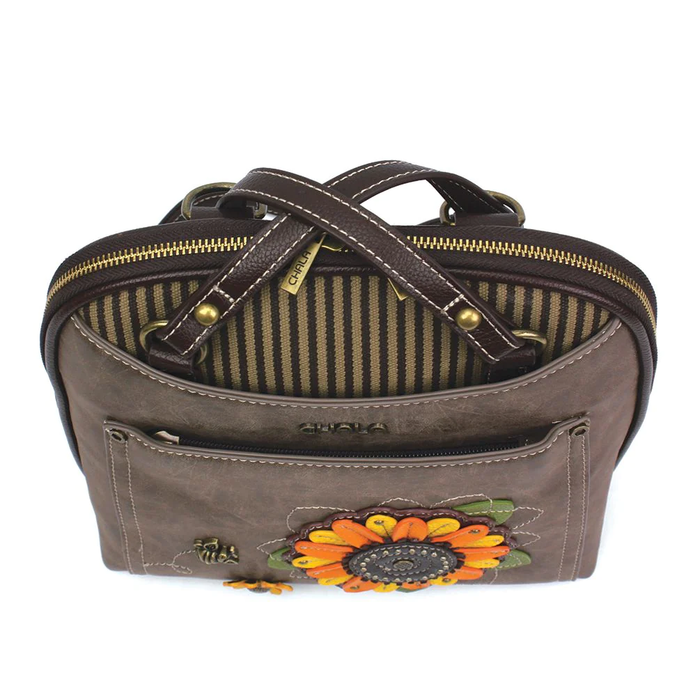 chala sunflower convertible backpack on a white background