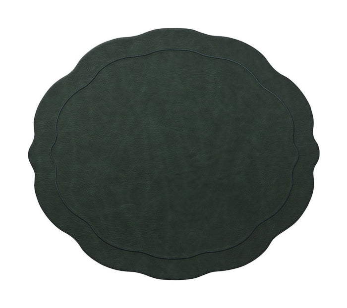 Kim Seybert Tailored Placemat in Hunter Green Set of 4 by Kim Seybert - HUNTER GREEN 17.25"L x 15"W x 0.1"H Placemat - Set of 4 at FIG LINENS AND HOME - 2