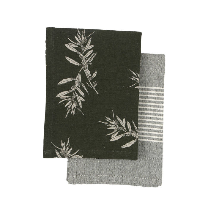 Tea Towel Set Olives - Green