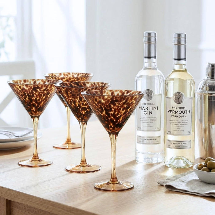 Tortoise Leopard Print Martini - Set of 2