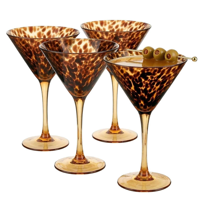 Tortoise Leopard Print Martini - Set of 2