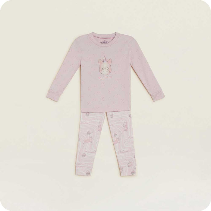 warmies pj set on a cream background