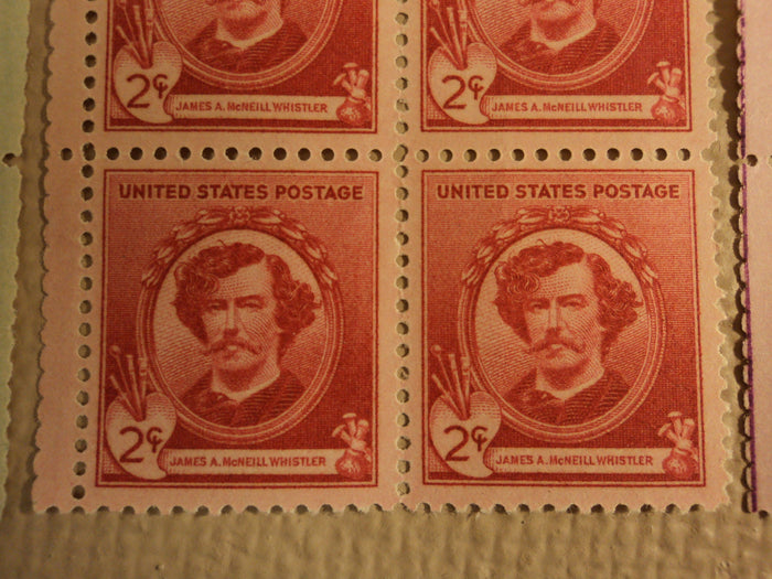 USPS Scott 884-88 American Artists 1940 Lot Of 5 Plate Block 20 Stamps Mint NH -- New