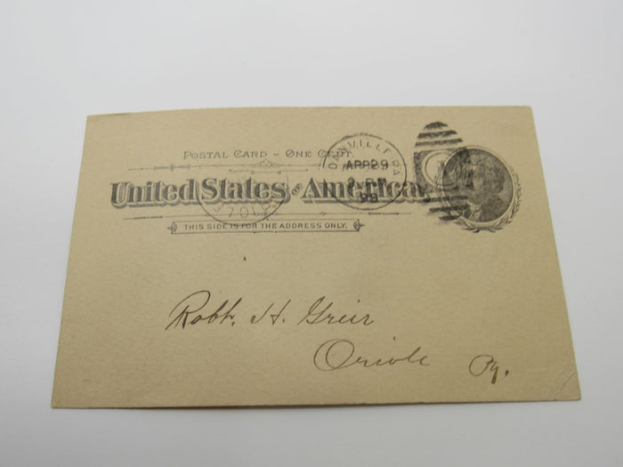 USPS-Scott-UX12-Antique-1c-Black-On-Buff-Thomas-Jefferson-Used-Postal-Card-720 3