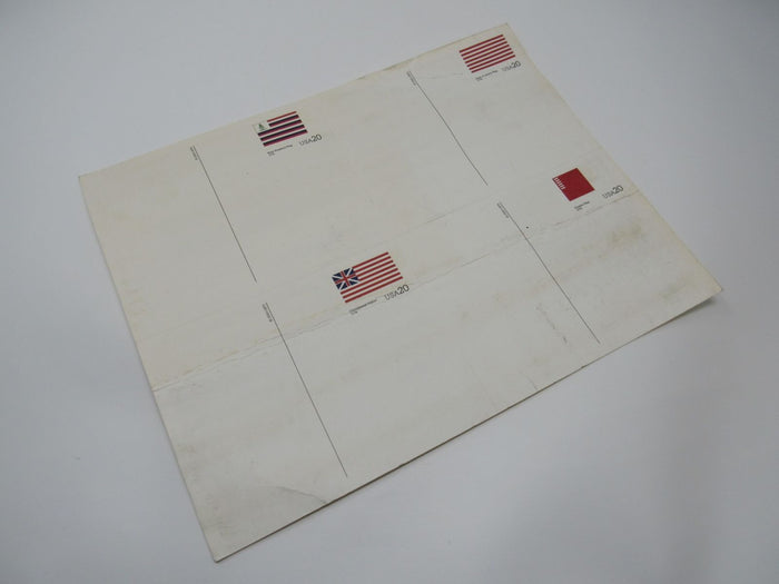 USPS-UX317-36-20c-USA-4-Flags-Sheet-Continental-Colors-F-(Fine)-Postal-Card-374 2