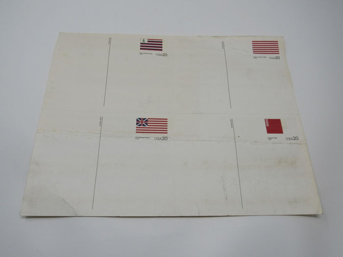 USPS-UX317-36-20c-USA-4-Flags-Sheet-Continental-Colors-F-(Fine)-Postal-Card-374 3