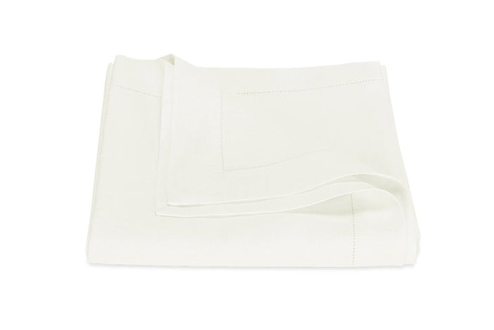 Valentina Hemstitch 70x162 Oblong Ivory Tablecloth | Matouk at Fig Linens and Home