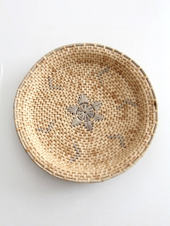 vintage woven basket tray